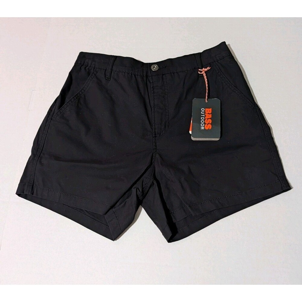 Bass Outdoor Anywhere Short Black Stretch Canvas Hiking Utility Shorts NWT Sz 2